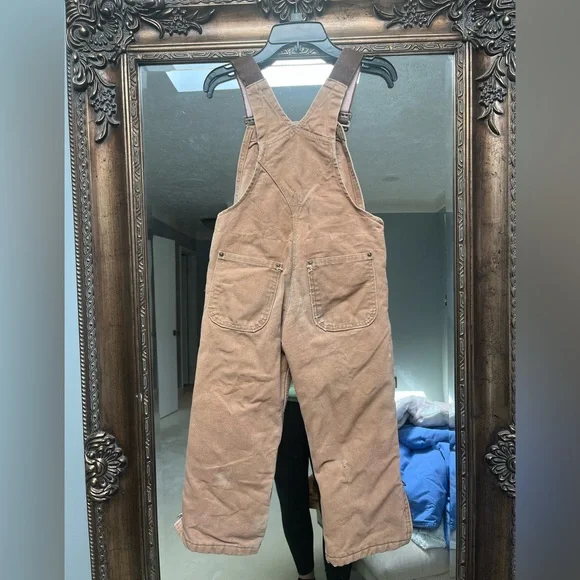 Carhartt Tan Kids Work Overalls size small - Picture 3 of 6